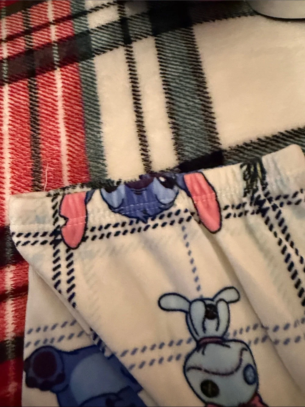 Disney Blue Stitch and Angel Pajama Pants with Pink Ear Accents - Picture 4 of 4